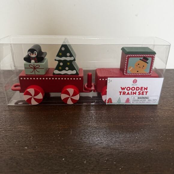 NEW Target Bullseye's Playground Christmas 2025 Wooden Train Set 6 Cars Holiday - Picture 4 of 16